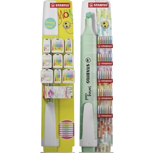 STABILO MARCADORES FLUORESCENTES SWING COOL / PASTEL / NATURECOLORS EXPOSITOR WOW 300 UD INDIVIDUALES + 60 ESTUCHES