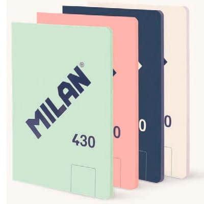 MILAN LIBRETA ENCOLADA A5 48H PAPEL 95GR LISO COLECCIÓN 430 SINCE 1918 SURTIDO PACK 4 UD