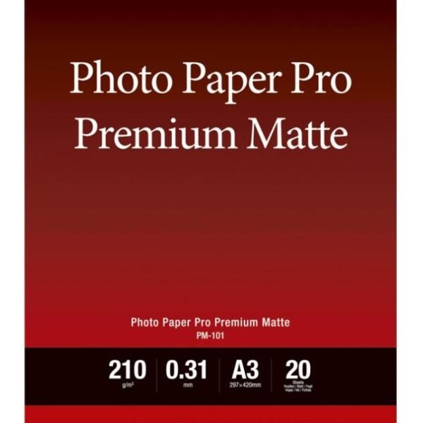 CANON PAPEL FOTOGRAFICO PM-101 A3 PRO PREMIUM MATTE 210GR. (20 HOJAS)