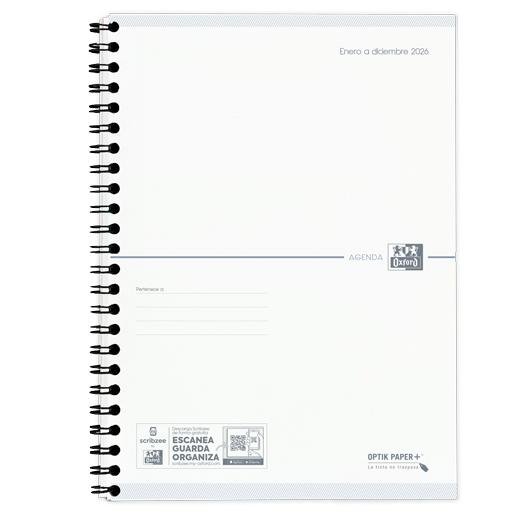 OXFORD RECAMBIO AGENDA ANUAL ESPIRAL DOBLE A5 128H SV 2026