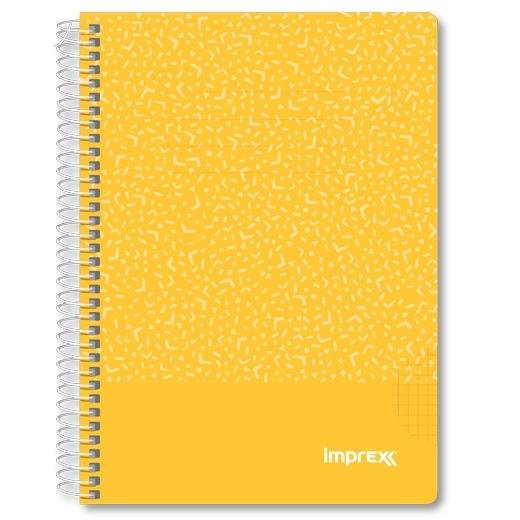 IMPREX CUADERNO ESPIRAL TAPA PP A5 80H 90GR 4X4 AMARILLO