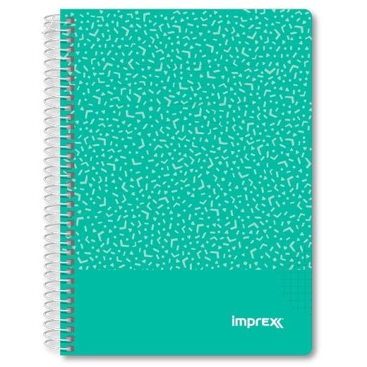 IMPREX CUADERNO ESPIRAL TAPA PP A5 80H 90GR 4X4 VERDE