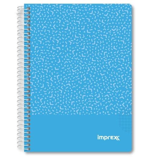 IMPREX CUADERNO ESPIRAL TAPA PP A5 80H 90GR 4X4 AZUL