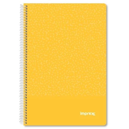 IMPREX CUADERNO ESPIRAL TAPA PP FOLIO 80H 90GR 4X4 AMARILLO