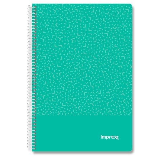 IMPREX CUADERNO ESPIRAL TAPA PP FOLIO 80H 90GR 4X4 VERDE