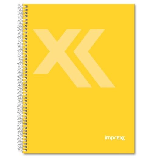IMPREX CUADERNO ESPIRAL TAPA FORRADA FOLIO 80H 90GR 4X4 AMARILLO