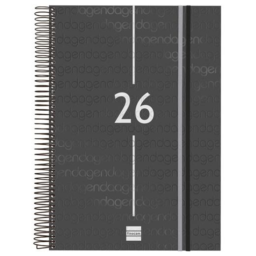 FINOCAM AGENDA ESPIRAL YEAR E40-210X297MM 1DP TAPA PP NEGRO 2026