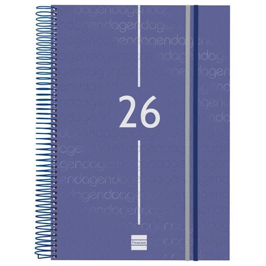 FINOCAM AGENDA ESPIRAL YEAR E40-210X297MM 1DP TAPA PP AZUL 2026