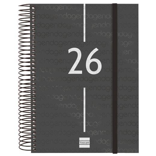 FINOCAM AGENDA ESPIRAL YEAR E10-155X212MM 1DP TAPA PP NEGRO 2026