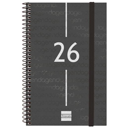 FINOCAM AGENDA ESPIRAL YEAR E5-117X181MM SVH TAPA PP NEGRO 2026