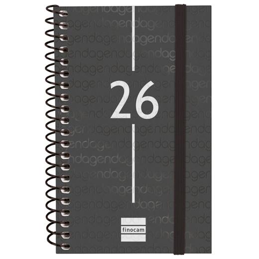FINOCAM AGENDA ESPIRAL YEAR E3-79X127MM SVH TAPA PP NEGRO 2026