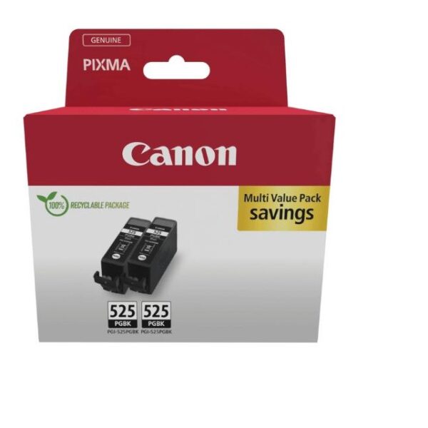 CANON TINTA NEGRO PIXMA IP 4850/4950 - IX 6550 - MG 5150/5250/5350/6150/6250/8150/8250 - MX 885 - PGI 525BK (PACK 2)
